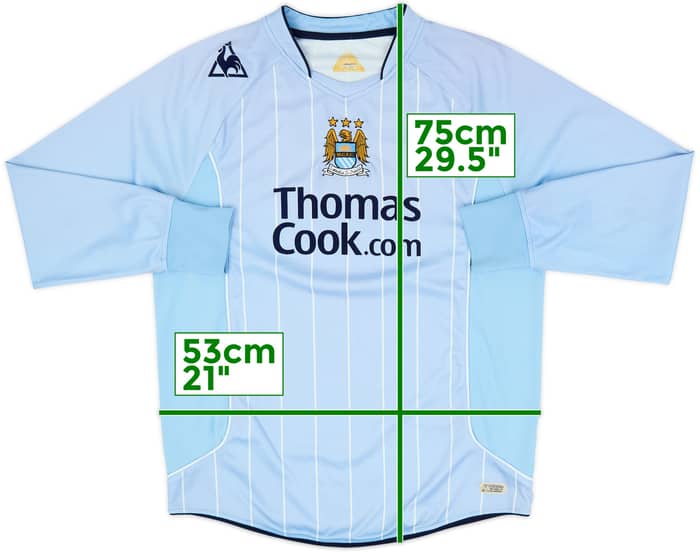 2007-08 Manchester City Home L/S Shirt #14 - 6/10 - (L)
