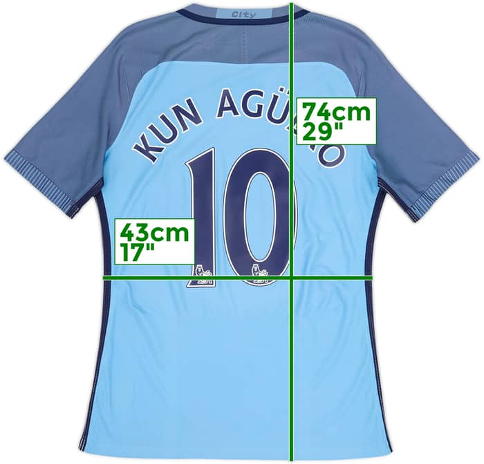 2016-17 Manchester City Player Issue Home Shirt Kun Aguero #10 - 6/10 - (M)