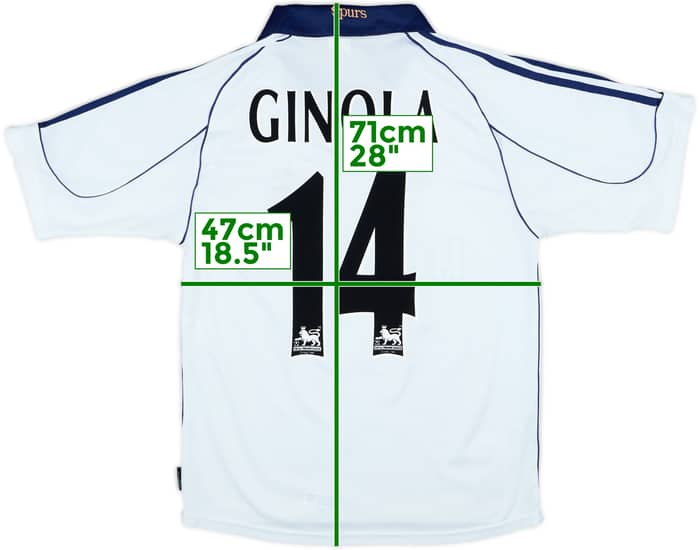 1999-01 Tottenham Home Shirt Ginola #14 - 9/10 - (S)
