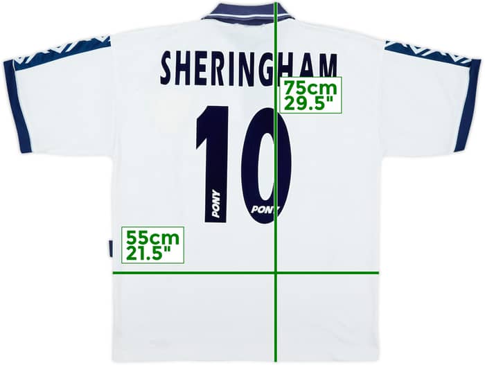 1995-97 Tottenham Home Shirt Sheringham #10 - 8/10 - (L)