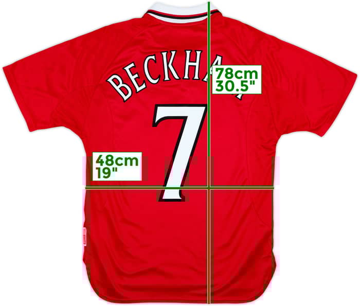 1999-00 Manchester United 'CL Winners' Shirt Beckham #7 - 9/10 - (M)