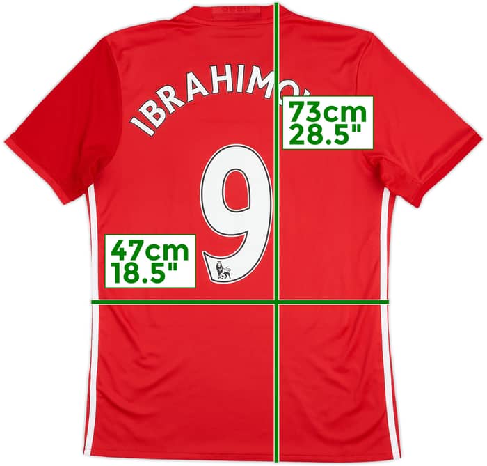 2016-17 Manchester United Home Shirt Ibrahimovic #9 - 9/10 - (M)