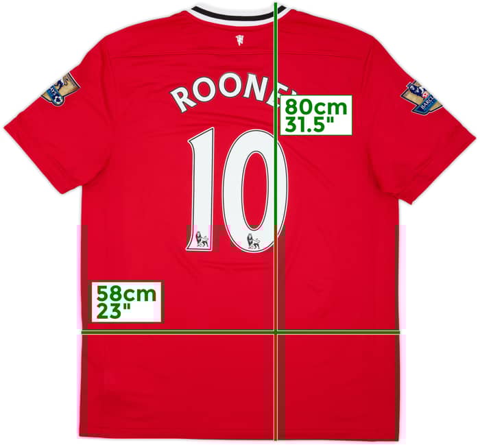 2011-12 Manchester United Home Shirt Rooney #10 - 9/10 - (XL)