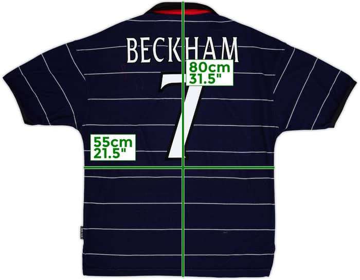 1999-00 Manchester United Away Shirt Beckham #7 - 8/10 - (M)