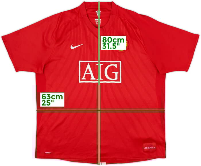 2007-09 Manchester United Home Shirt - 5/10 - (XXL)