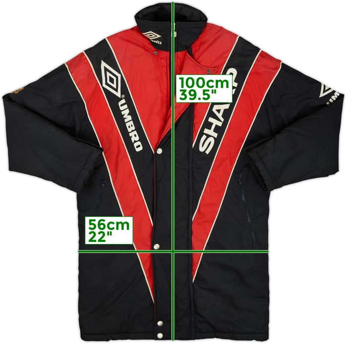 1992-93 Manchester United Umbro Padded Bench Coat - 7/10 - (S)