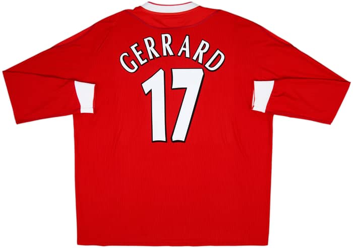 2002-04 Liverpool Home L/S Shirt Gerrard #17 - 10/10 - (XXL)