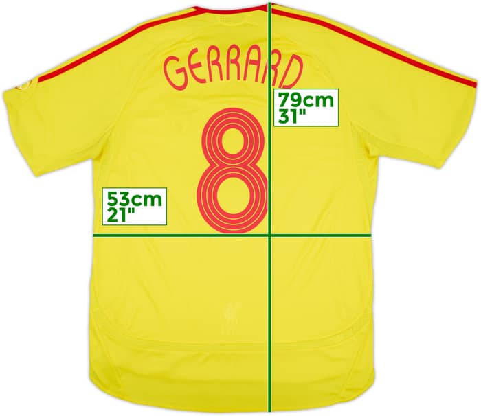 2006-07 Liverpool Camiseta Visitante Gerrard #8 - 6/10 - (L)