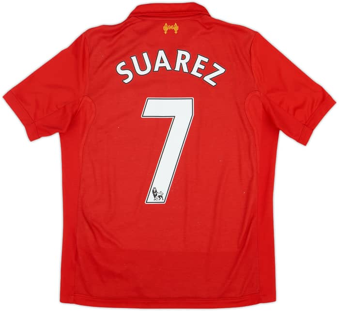2012-13 Liverpool Home Shirt Suarez #7 - 6/10 - (XL.Boys)