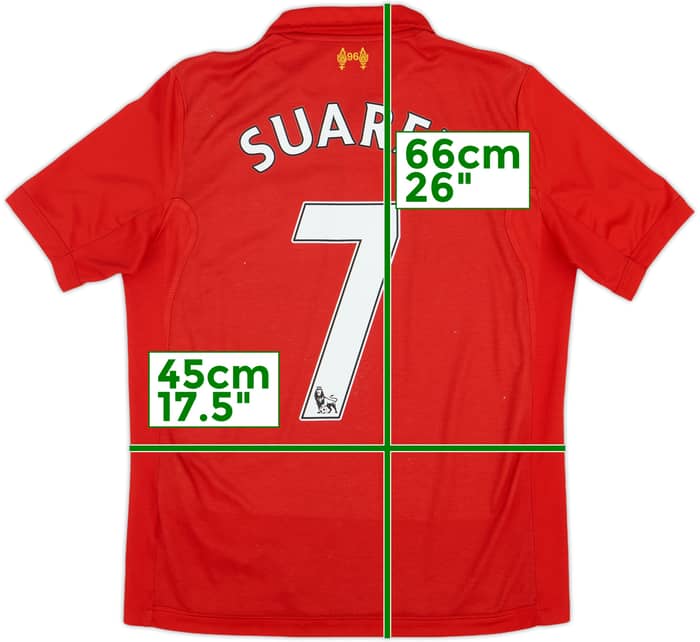 2012-13 Liverpool Home Shirt Suarez #7 - 6/10 - (XL.Boys)
