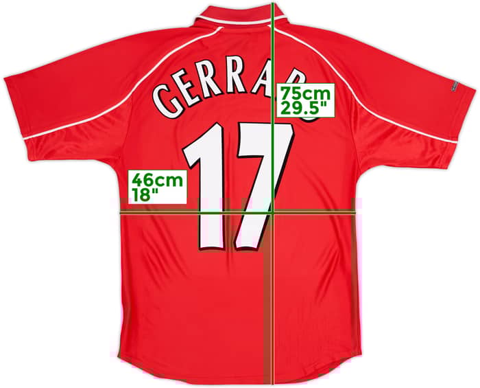 2000-02 Liverpool Home Shirt Gerrard #17 - 7/10 - (S)