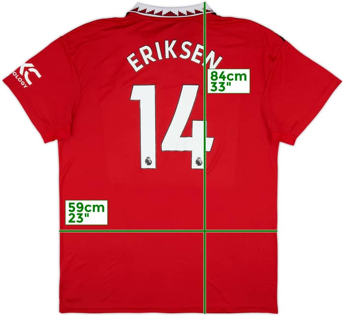 2022-23 Manchester United Home Shirt Eriksen #14 - 7/10 - (XXL)