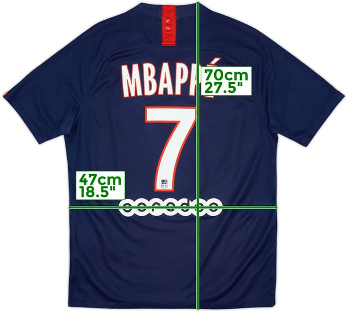 2019-20 Paris Saint-Germain Home Shirt Mbappe #7 - 6/10 - (M)