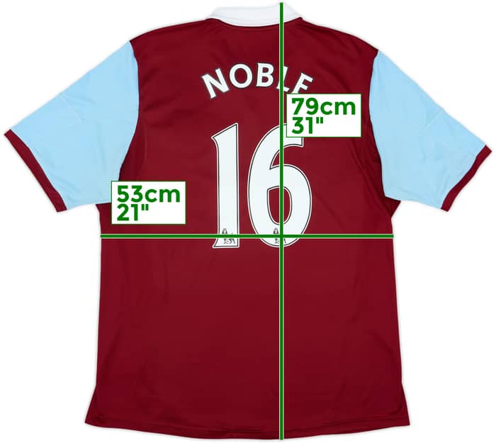 2013-14 West Ham Home Shirt Noble #16 - 9/10 - (XL)