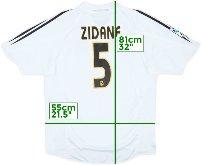 2004-05 Real Madrid Home Shirt Zidane #5 - 8/10 - (L)