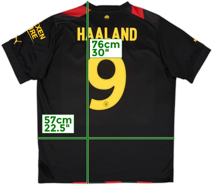2022-23 Manchester City Away Shirt Haaland #9 - 10/10 - (XL)