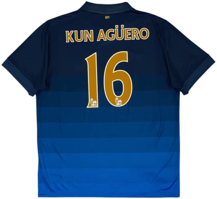 2014-15 Manchester City Away Shirt Kun Aguero #16 - 9/10 - (XL)