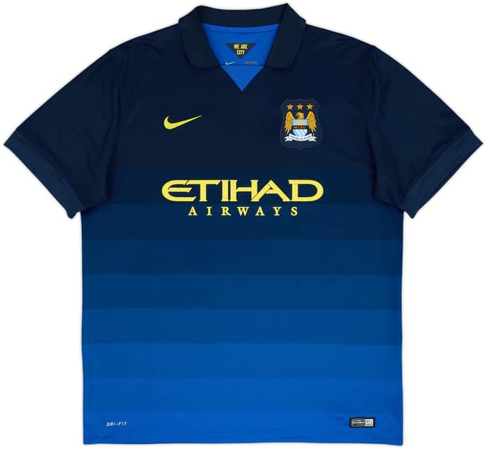 2014-15 Manchester City Away Shirt Kun Aguero #16 - 9/10 - (XL)