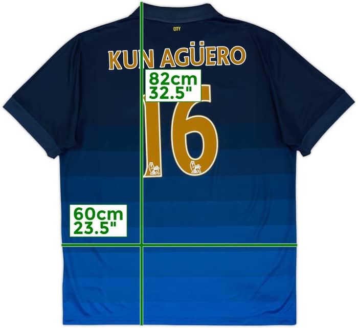 2014-15 Manchester City Away Shirt Kun Aguero #16 - 9/10 - (XL)