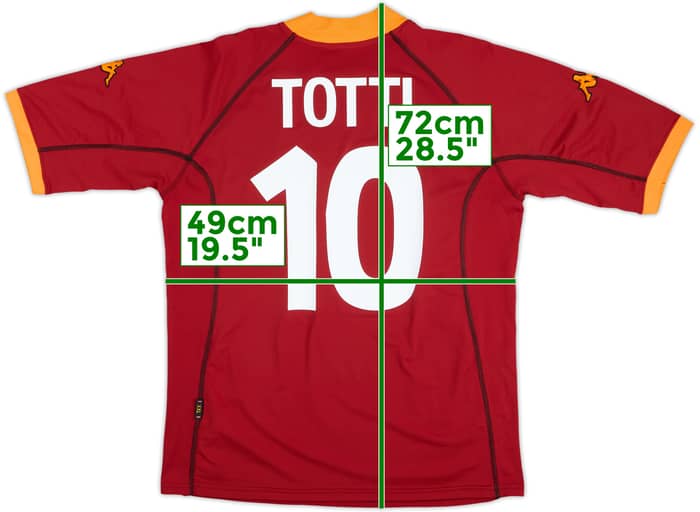 2001-02 Roma Home Shirt Totti #10 - 8/10 - (XXL)