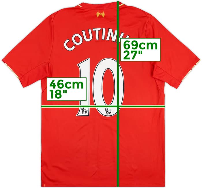 2015-16 Liverpool Home Shirt Coutinho #10 - 8/10 - (S)