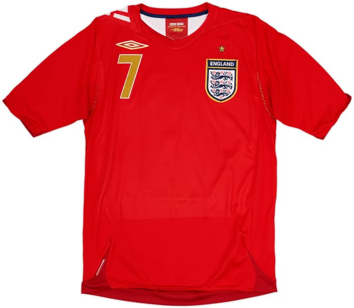 2006-08 England Away Shirt Beckham #7 - 6/10 - (S)