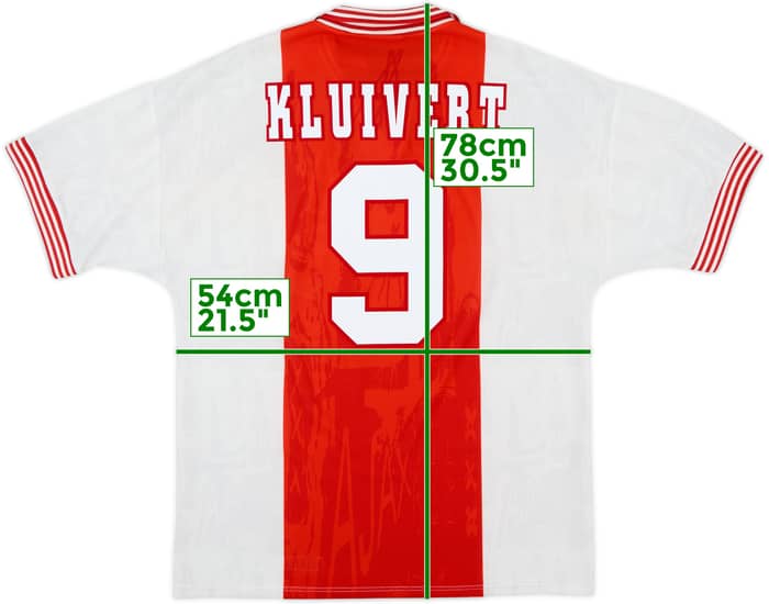 Camiseta de local del Ajax 1996-97 Kluivert #9 - 9/10 - (L)