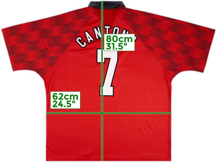 1996-98 Manchester United Home Shirt Cantona #7 - 8/10 - (XXL)