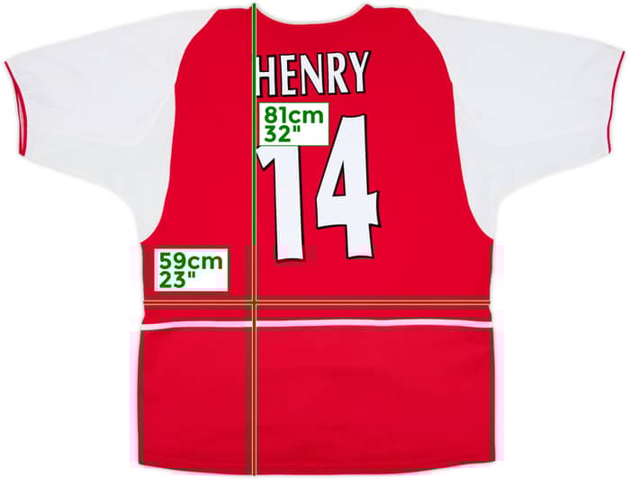 2002-04 Arsenal Local Camiseta Henry #14 - 8/10 - (XXL)