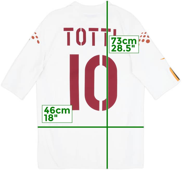 2003-04 Roma Camiseta Visitante Totti #10 - 8/10 - (L)