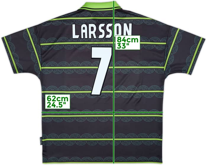 1998-99 Celtic Away Shirt Larsson #7 - 9/10 - (XXL)
