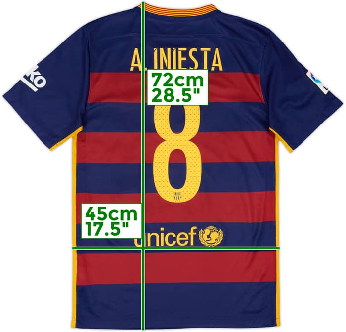 2015-16 Barcelona Home Shirt A.Iniesta #8 - 6/10 - (S)