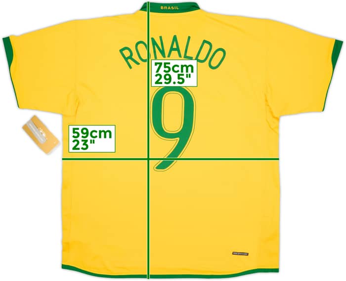 2006-08 Brazil Home Shirt Ronaldo #9 (XL)