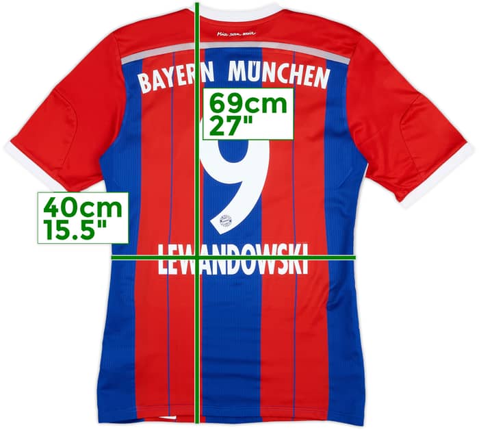 2014-15 Bayern Munich Home Shirt Lewandowski #9 - 9/10 - (S)