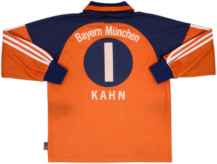2000-01 Bayern Munich GK Shirt Khan #1 - 7/10 - (Y)