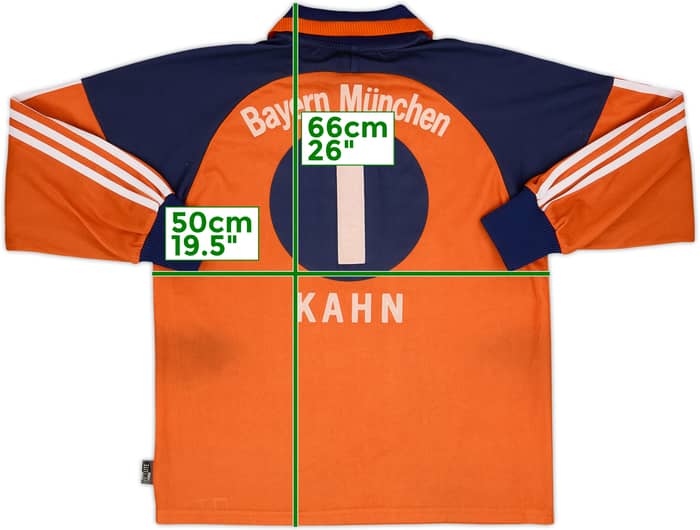 2000-01 Bayern Munich GK Shirt Khan #1 - 7/10 - (Y)