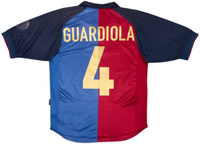 1999-00 Barcelona Centenary Home Shirt Guardiola #4 - 6/10 - (S)
