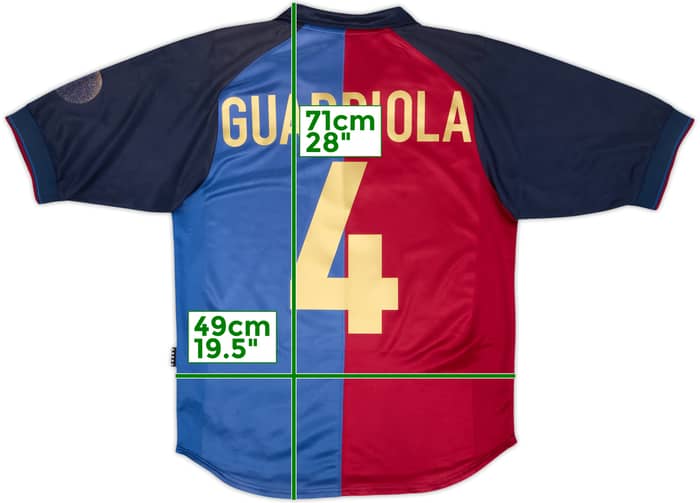 1999-00 Barcelona Centenary Home Shirt Guardiola #4 - 6/10 - (S)