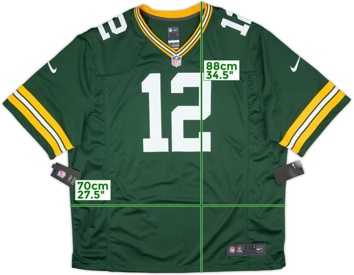 2012-22 Green Bay Packers Rodgers #12 Nike Game Home Jersey (3XL)