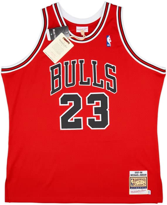 1997-98 Chicago Bulls Jordan #23 Mitchell & Ness Authentic Away Jersey (XXL)
