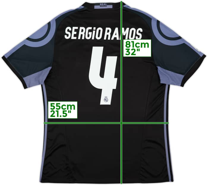 2016-17 Real Madrid Third Shirt Sergio Ramos #4 - 9/10 - (XL)