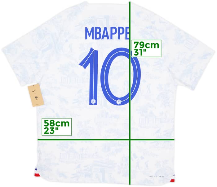 2022-23 France Authentic Away Shirt Mbappe #10 (XL)