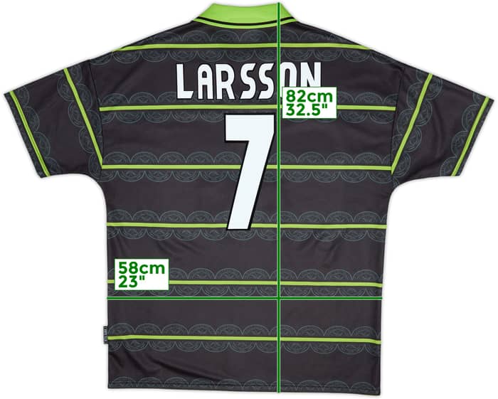 1998-99 Celtic Away Shirt Larsson #7 - 8/10 - (XL)