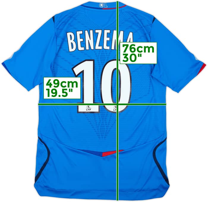 2008-09 Lyon Away Shirt Benzema #10 - 7/10 - (S)