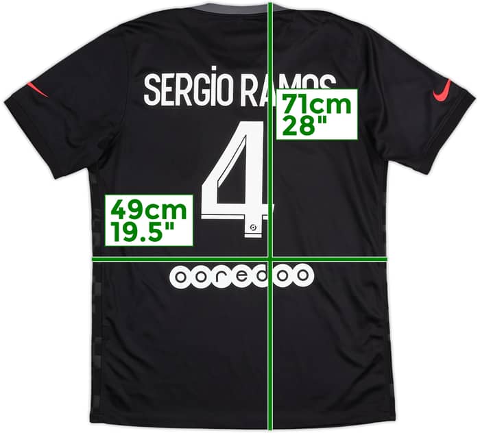 2021-22 Paris Saint-Germain Third Shirt Sergio Ramos #4 - 8/10 - (M)