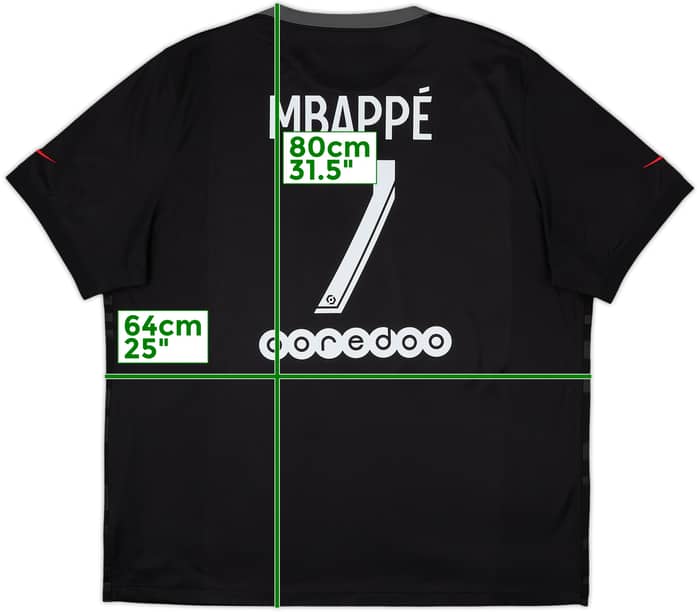 Camiseta de la tercera equipación del Paris Saint-Germain 2021-22 Mbappe #7 - 10/10 - (XXL)