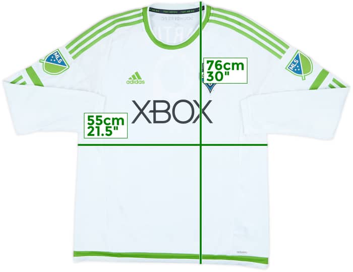 Camiseta auténtica de visitante de manga larga del Seattle Sounders 2015 Martins #9 - 8/10 - (XL)