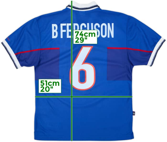 1997-99 Rangers Home Shirt B Ferguson #6 - 8/10 - (M)