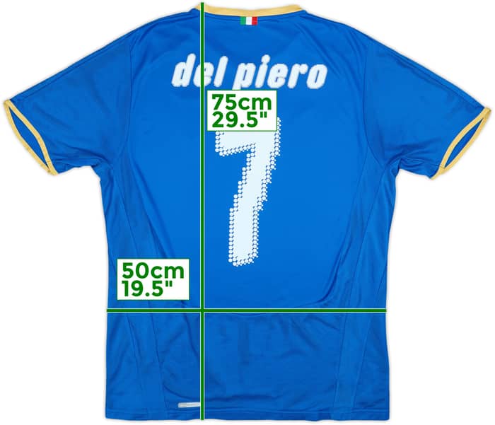 2007-08 Italy Home Shirt Del Piero #7 - 8/10 - (L)