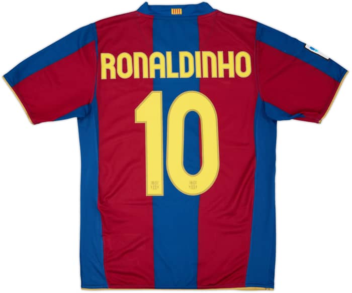 2007-08 Barcelona Home Shirt Ronaldinho #10 - 8/10 - (S)